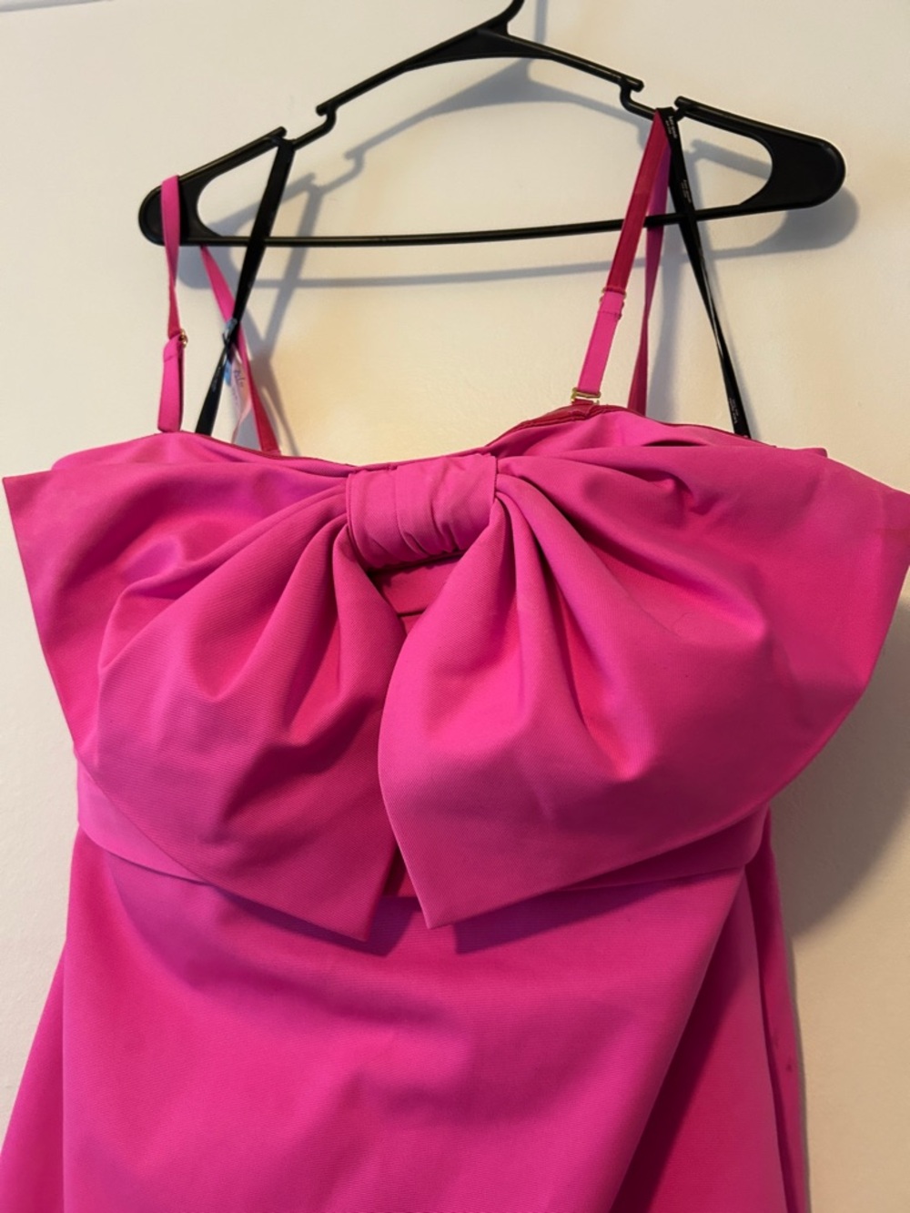 kate spade Hot Pink Bow-Detail Mini Dress, NWOT, Size 12, runs small in bust - Picture 9 of 16